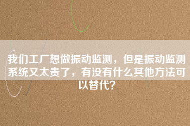 我們工廠想做振動監測，但是振動監測系統又太貴了，有沒有什么其他方法可以替代？