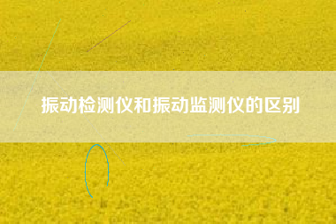 振動檢測儀和振動監測儀的區別
