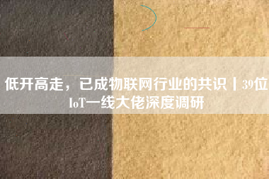 低開高走，已成物聯網行業的共識丨39位IoT一線大佬深度調研