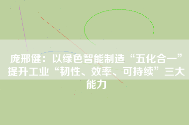龐邢健：以綠色智能制造“五化合一”提升工業“韌性、效率、可持續”三大能力