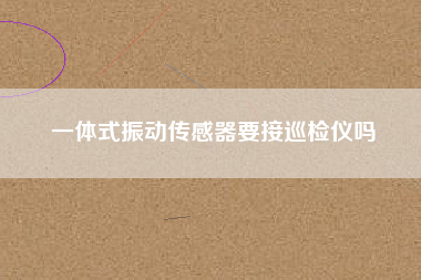 一體式振動傳感器要接巡檢儀嗎